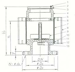 船用日標水艙空氣管頭JIS F3012(圖1) 船用日標油艙空氣管頭JIS F3012